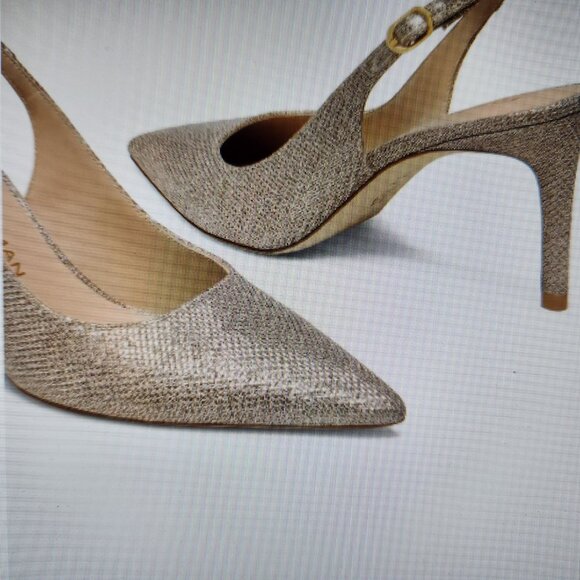 Stuart Weitzman "Power Gold Sling Back" Heels. NIB. Size EU 38/US 7.5 - Picture 6 of 15